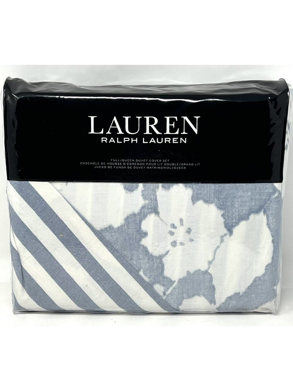 Ralph Lauren Willa Floral Full Queen Duvet Cover Set Chambray Cream $300 NIP